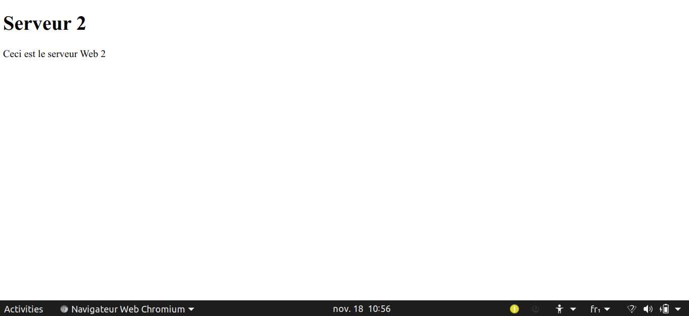 Page web servie par srv2 après la bascule