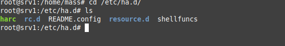 Contenu du répertoire /etc/ha.d après installation