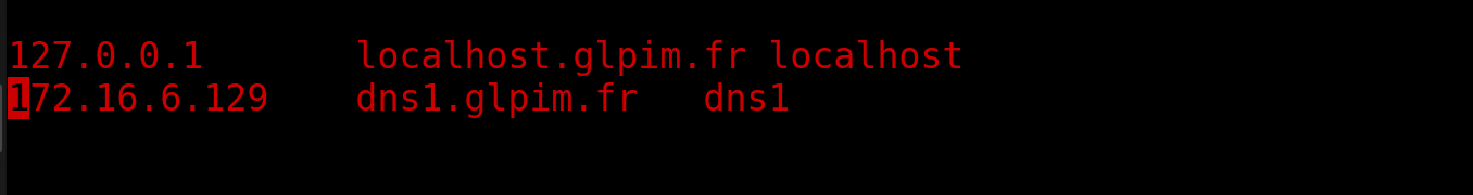 Contenu du fichier /etc/hosts du serveur